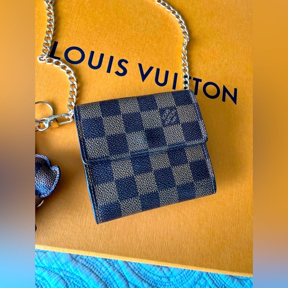 Louis Vuitton Damier Ebene Elise Wallet(chain and wallet  charm included) SOLD - Picture 3 of 8